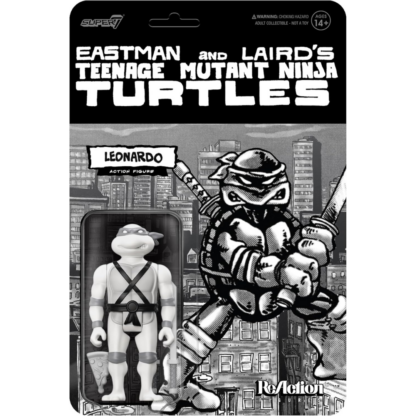 Super7 Teenage Mutant Ninja Turtles Leonardo (Comic Grayscale) 3.75" - Image 3