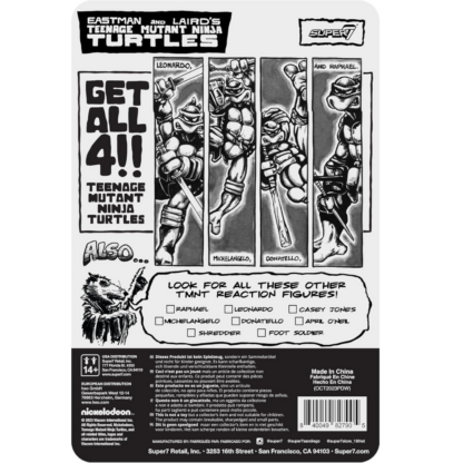 Super7 Teenage Mutant Ninja Turtles Leonardo (Comic Grayscale) 3.75" - Image 2