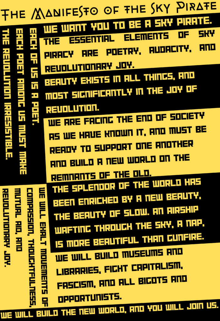 The Manifesto of the Sky Pirate - 13 x 19 Poster